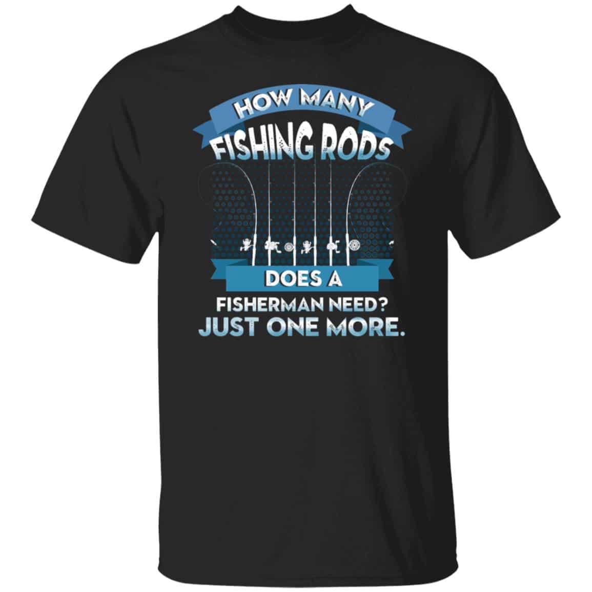 3VT. How Many Fishing Rods, Black, Unisex T-Shirt