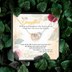 From Mom To My Daughter Mother And Daughter Our Hearts As One Interlocking Hearts Pendant Necklace