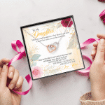 From Mom To My Daughter Mother And Daughter Our Hearts As One Interlocking Hearts Pendant Necklace