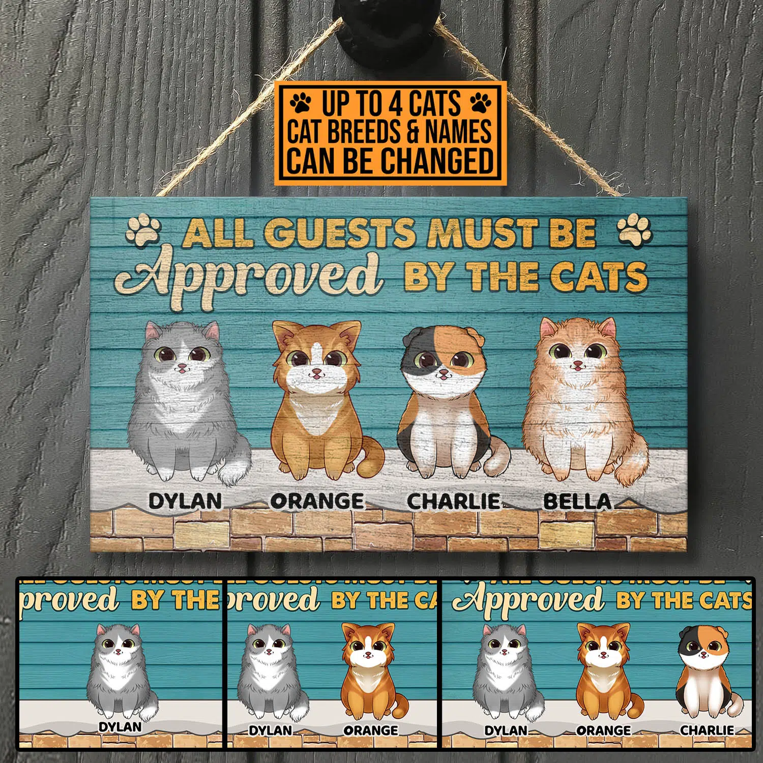 6VT. Cats All Guests Must Be Approved door sign mk4