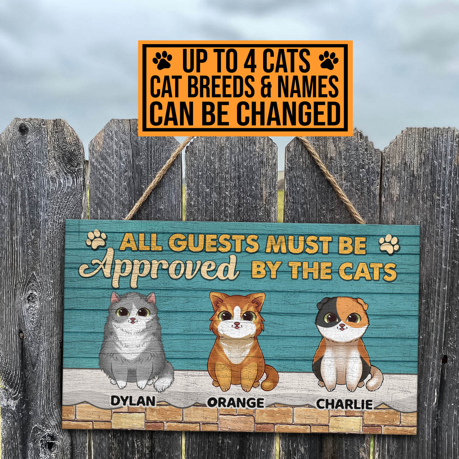 6VT. Cats All Guests Must Be Approved door sign mk3