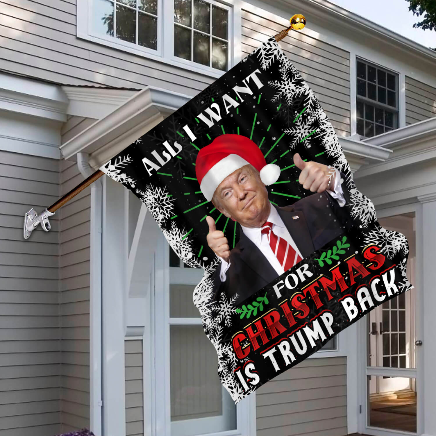 4TM. All I Want Trump BackHouse Flag Mockup 6