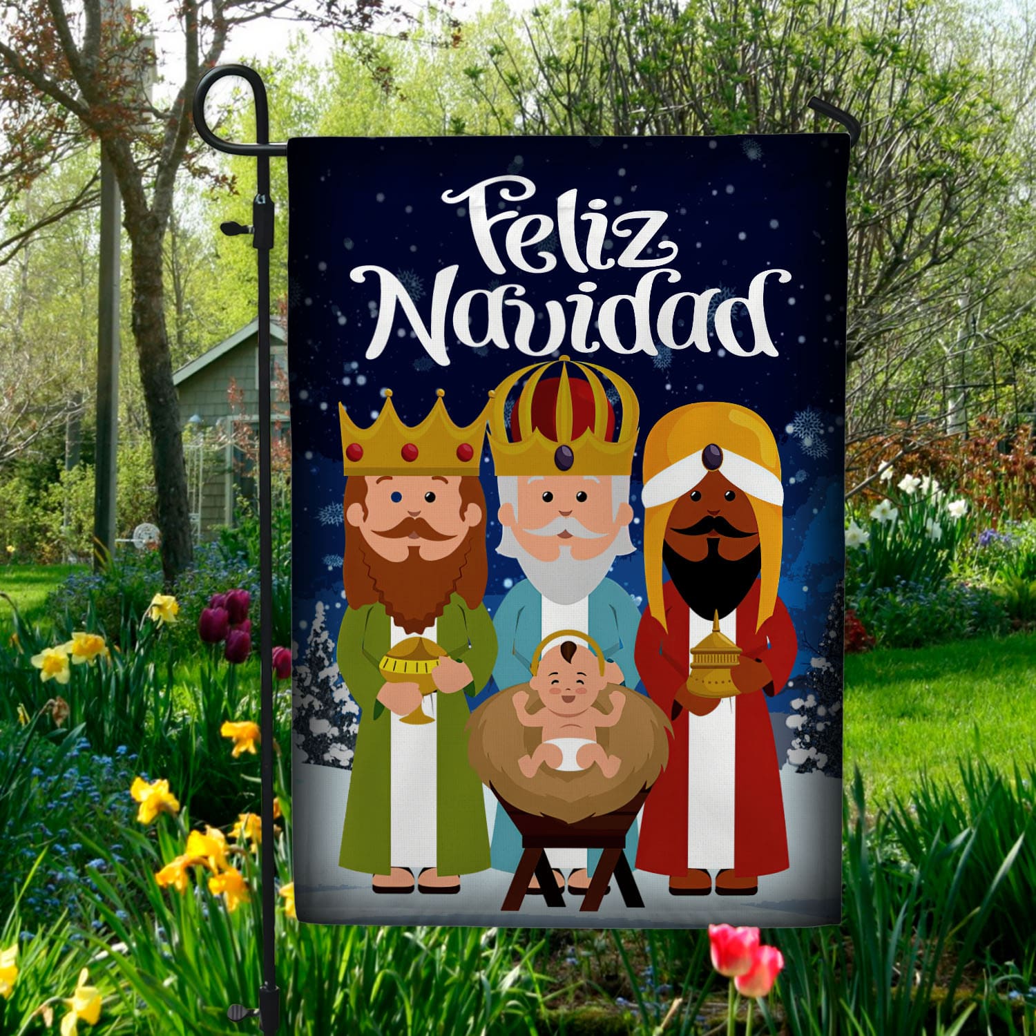 1BN. Three Kings 30x40 Garden Flag Mockup 5