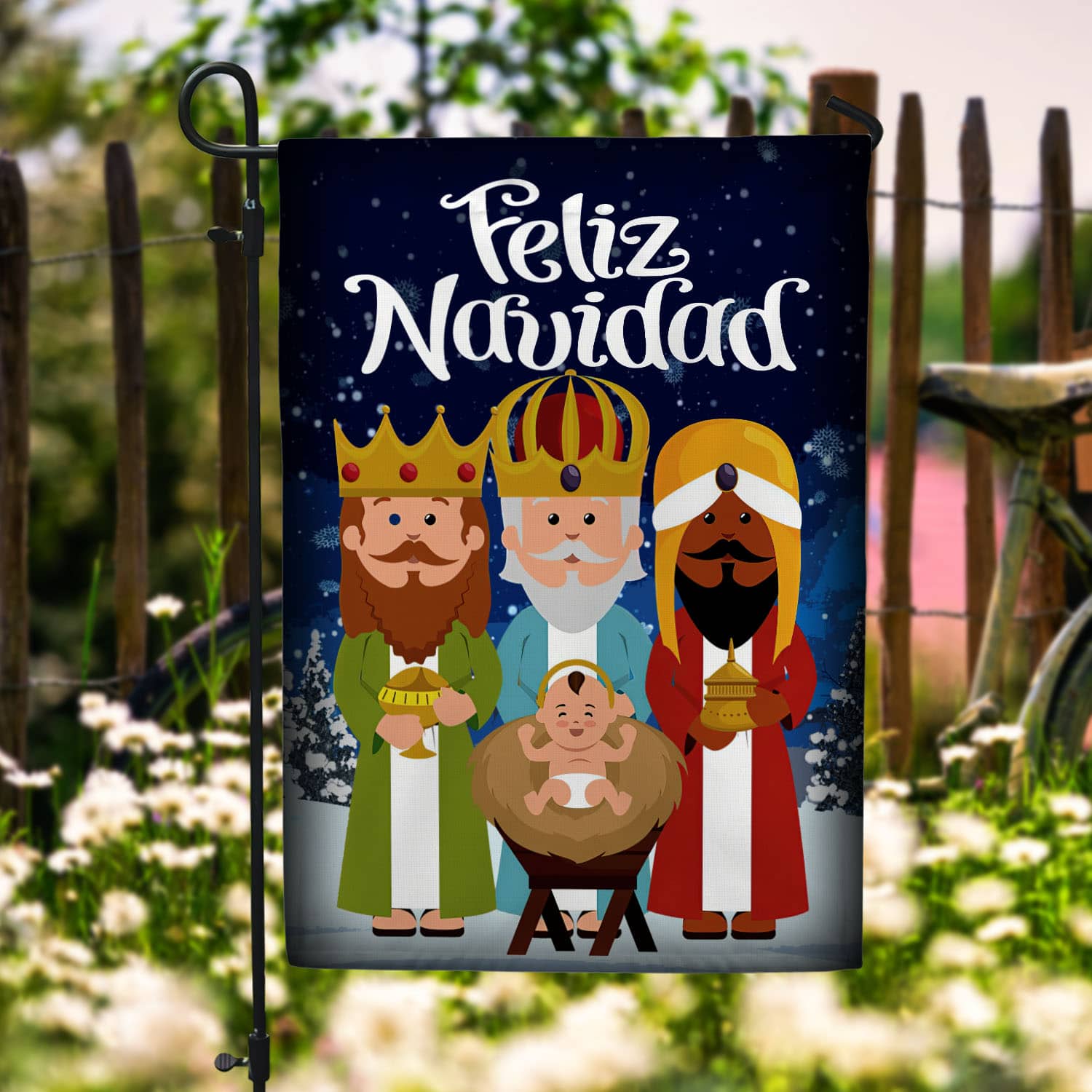 1BN. Three Kings 30x40 Garden Flag Mockup 6