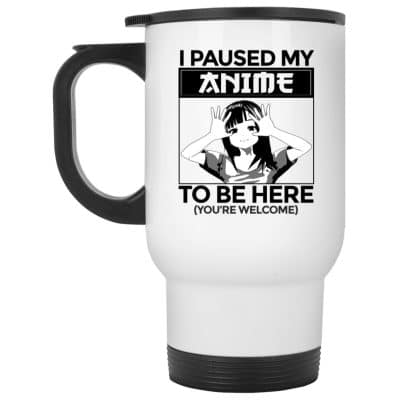 14 oz. White Travel Mug