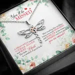 You'll Be Missed A Dragonfly Represents Courage Success And Hope Dragonfly Necklace - Leaving Job Gift for Coworker