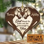 Personalized Horse Couple God Blessed The Broken Road Couple Custom Shaped Christmas Ornament Keepsake