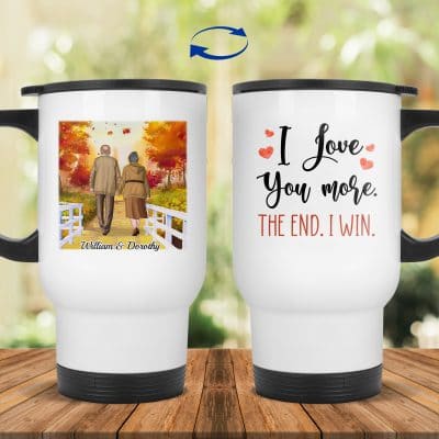 14 oz. White Travel Mug