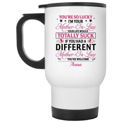 14 oz. White Travel Mug