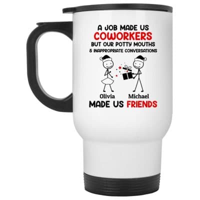 14 oz. White Travel Mug