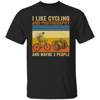 7VT. I Like Cycling And Photography, Black, Unisex T-Shirt
