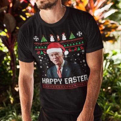 Alternative view of Happy Easter Funny Biden Ugly Christmas Unisex T-Shirt - Hoodie - Sweatshirt