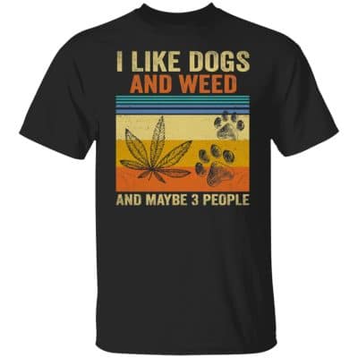 4VT. I Like Dogs And Weed, Black, Unisex T-Shirt