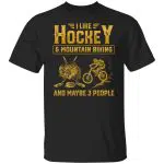 4VT. Hockey And Mountain Biking, Black, Unisex T-Shirt