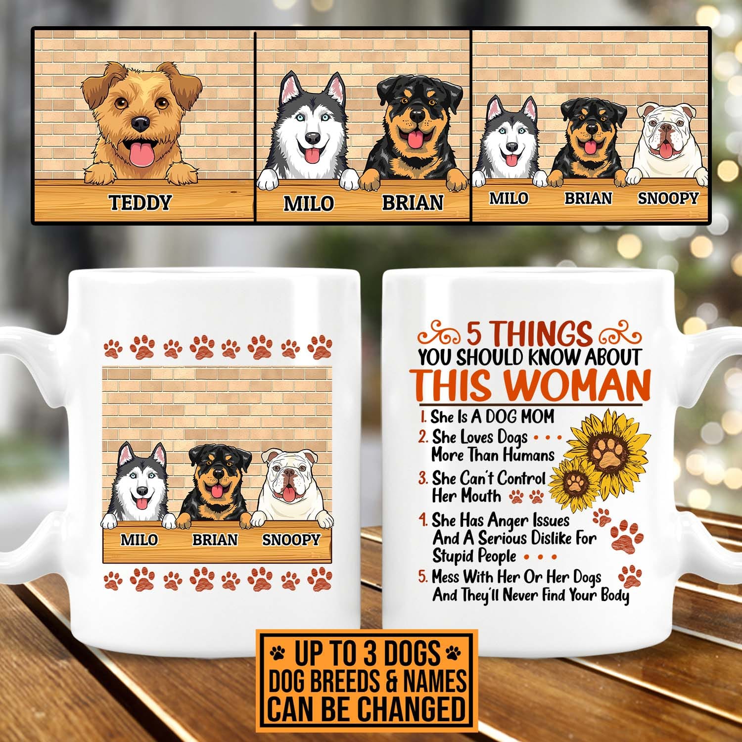 6VT. Dog Mom 5 Things You Should Know mug 2 side mk4