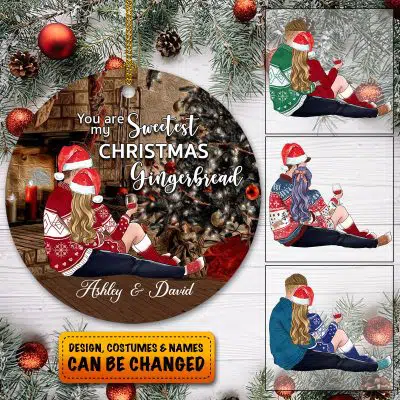 You're My Sweetest Gingerbread Personalized Christmas Ornament For Couple - Newlywed First Christmas Ornament