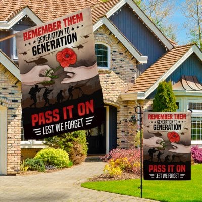 Alternative view of Remember Them Generation To Generation Pass It On Let We Forget Memorial Veteran Outdoor Indoor Decorative Garden Flag - House Flag