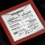 Little Brother Always Remember You Are Braver Than You Believe Stronger Than You Seem Artisan Crafted Cross Necklace