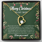Merry Christmas To My Mom Forever Love Pendant Necklace - Forever Love Necklace (18K Yellow Gold)