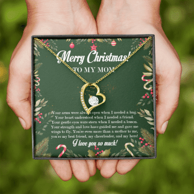 Merry Christmas To My Mom Forever Love Pendant Necklace