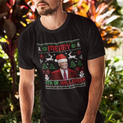 Alternative view of Merry 4th Of Halloween Joe Biden Christmas Ugly Sweater T-Shirt - Hoodie - Sweatshirt