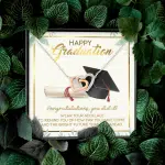 Happy Graduation Congratulations You Did It Interlocking Hearts Pendant Necklace - Graduation Jewelry Gifts