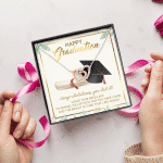 Happy Graduation Congratulations You Did It Interlocking Hearts Pendant Necklace - Graduation Jewelry Gifts