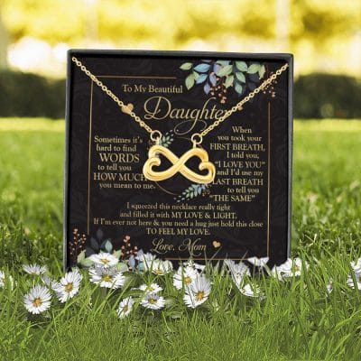 Alternative view of To My Beautiful Daughter Sometimes It's Hard To Tell You Infinity Heart Pendant Necklace - Mom Daughter Gifts