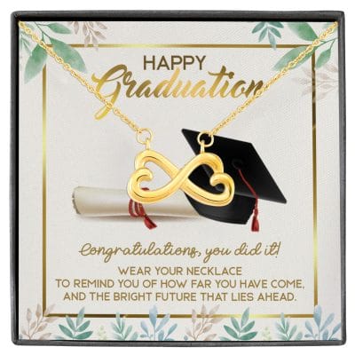 Happy Graduation Congratulations You Did It Infinity Heart Pendant Necklace - Graduation Jewelry Gifts