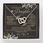 To My Beautiful Daughter Sometimes It's Hard Interlocking Hearts Pendant Necklace - Mom Daughter Gifts - Interlocking Hearts Necklace