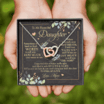 To My Beautiful Daughter Sometimes It's Hard Interlocking Hearts Pendant Necklace - Mom Daughter Gifts