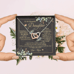 To My Beautiful Daughter Sometimes It's Hard Interlocking Hearts Pendant Necklace - Mom Daughter Gifts