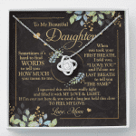 To My Beautiful Daughter Sometimes It's Hard To Tell You Love Knot Necklace - Mom To Daughter Gifts - Love Knot Necklace