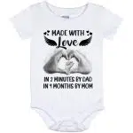 5VT. Made With Love In 2 Minutes (4), White, Baby Onesie - 12 Month