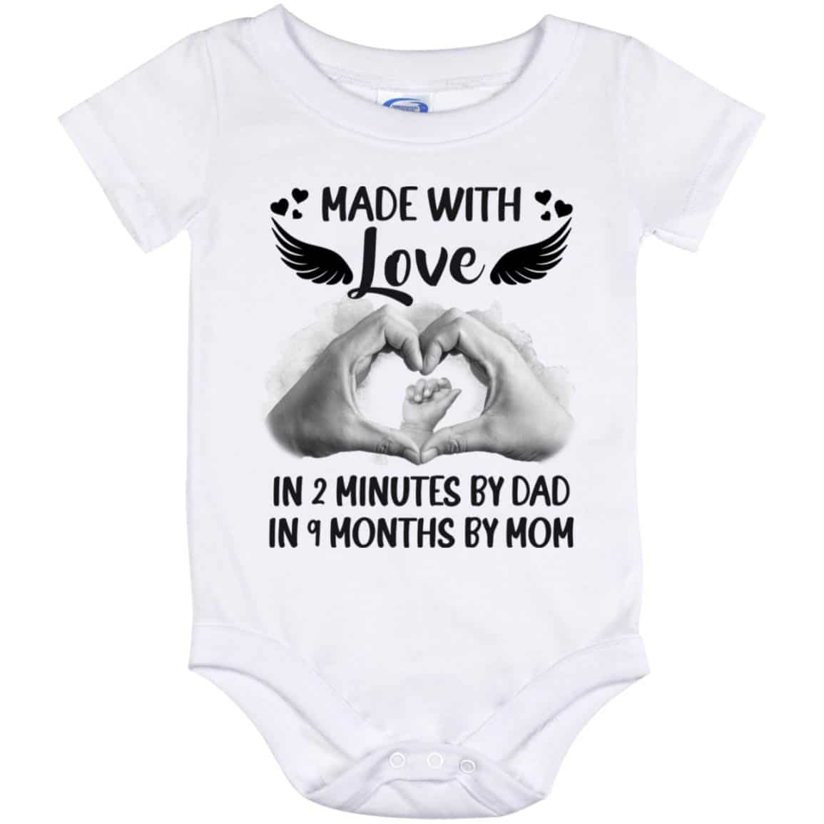 5VT. Made With Love In 2 Minutes (4), White, Baby Onesie - 12 Month