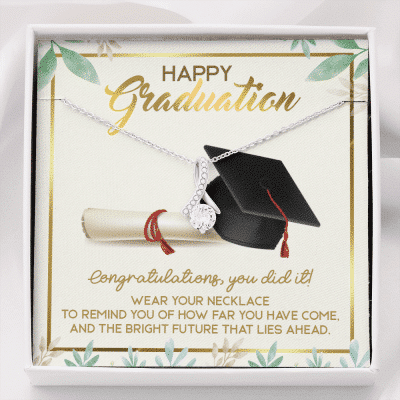 Happy Graduation Congratulations You Did It Alluring Beauty Necklace - Graduation Jewelry Inspirational Gifts - Alluring Beauty Necklace