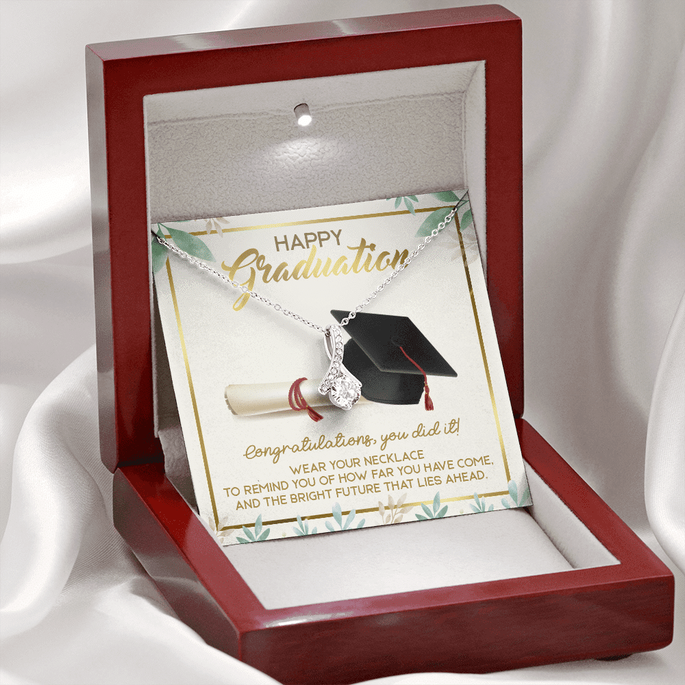 Happy Graduation Congratulations You Did It Alluring Beauty Necklace - Graduation Jewelry Inspirational Gifts