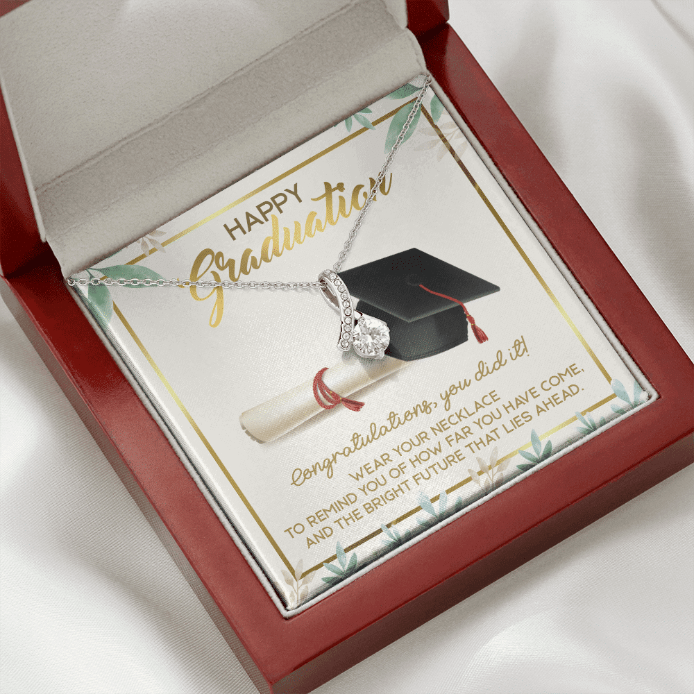 Happy Graduation Congratulations You Did It Alluring Beauty Necklace - Graduation Jewelry Inspirational Gifts