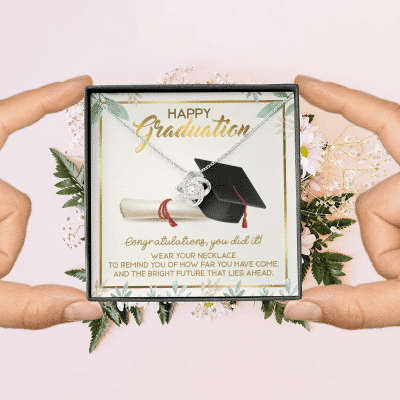 Happy Graduation Congratulations You Did It Love Knot Necklace - Graduation Jewelry Inspirational Gifts