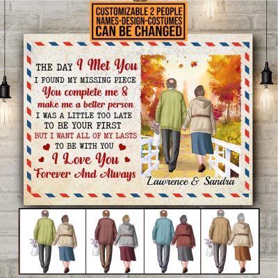Personalized Old Couple The Day I Met You I Found My Missing Pieces Framed Canvas Prints - Unframed Poster