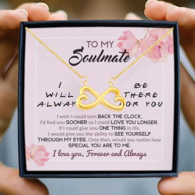 Alternative view of To My Soulmate I Will Always Be There For You Wife Girlfriend Infinity Heart Pendant Necklace