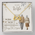To My Wife Our Home Ain't No Castle From Your Grumpy Old Husband Infinity Heart Pendant Necklace - Infinity Heart Necklace (18K Yellow Gold)