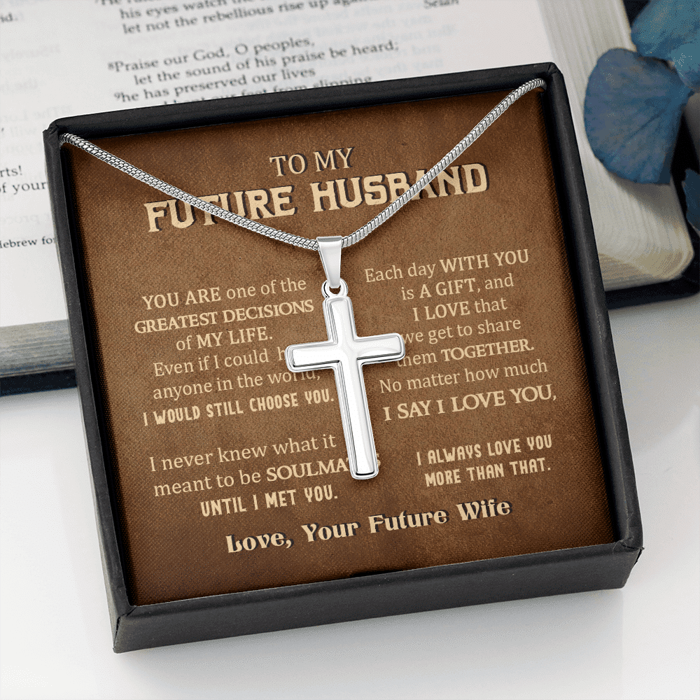 To My Future Husband You Are One Of The Greatest Decisions Of My Life Christian Cross Pendant Necklace