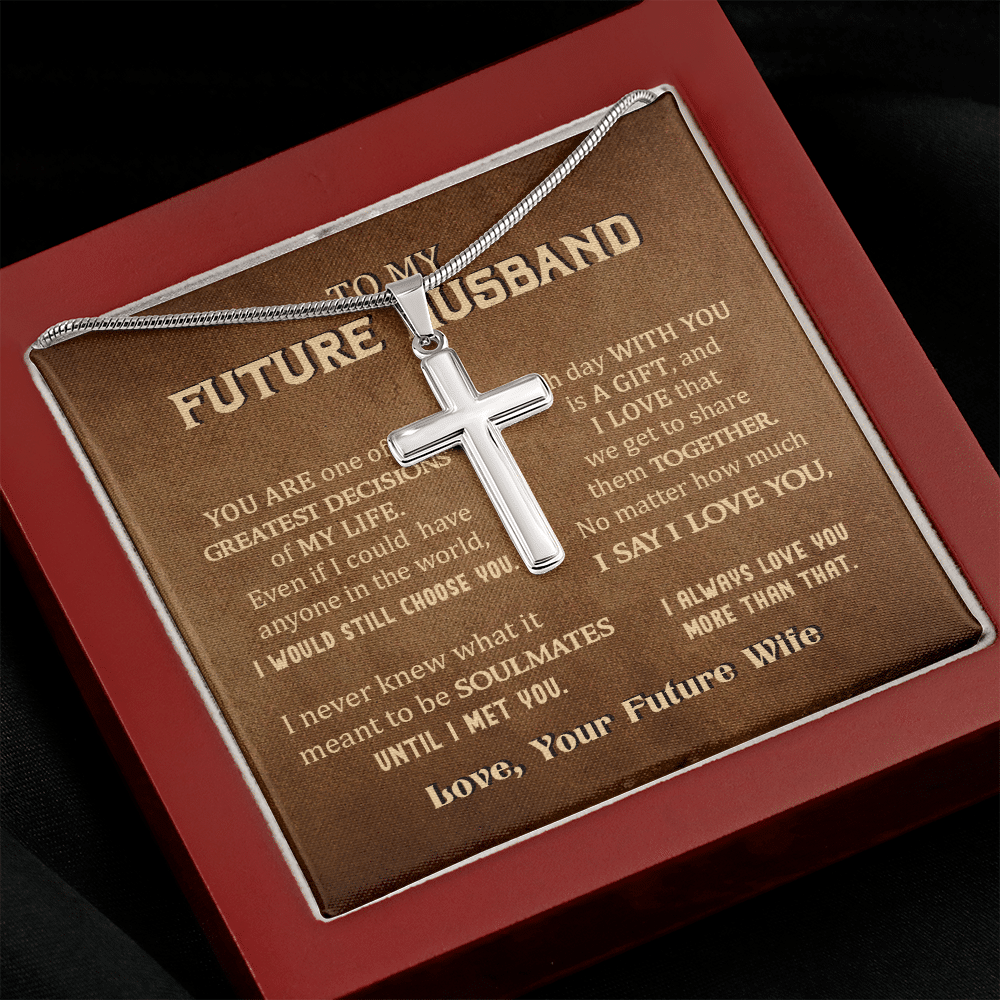 To My Future Husband You Are One Of The Greatest Decisions Of My Life Christian Cross Pendant Necklace