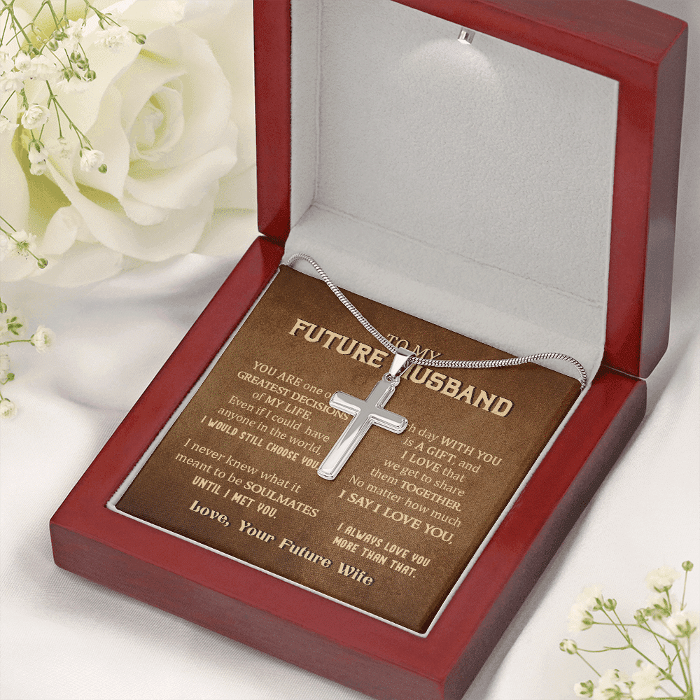 To My Future Husband You Are One Of The Greatest Decisions Of My Life Christian Cross Pendant Necklace