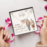 To My Wife Our Home Ain't No Castle From Your Grumpy Old Husband Interlocking Hearts Necklace