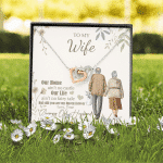 To My Wife Our Home Ain't No Castle From Your Grumpy Old Husband Interlocking Hearts Necklace