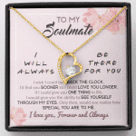 To My Soulmate I Will Always Be There For You Wife Girlfriend Forever Heart Pendant Necklace - Forever Love Necklace (18K Yellow Gold)