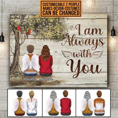 Personalized I Always With You Cardinal Mom Memorial Framed Canvas Prints - Mom In Heaven Wall Art - Poster
