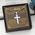 To My Man The Day I Met You I Found My Missing Piece Boyfriend Husband Christian Cross Pendant Necklace
